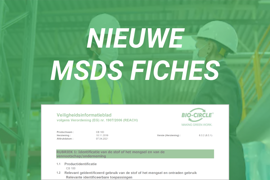 Update MSDS fiches